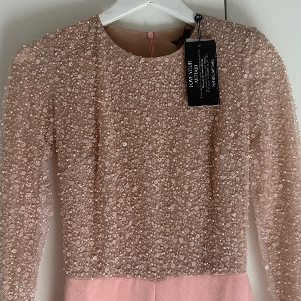 NADINE MERABI Pink Flare Jumpsuit - Picture 4 of 4